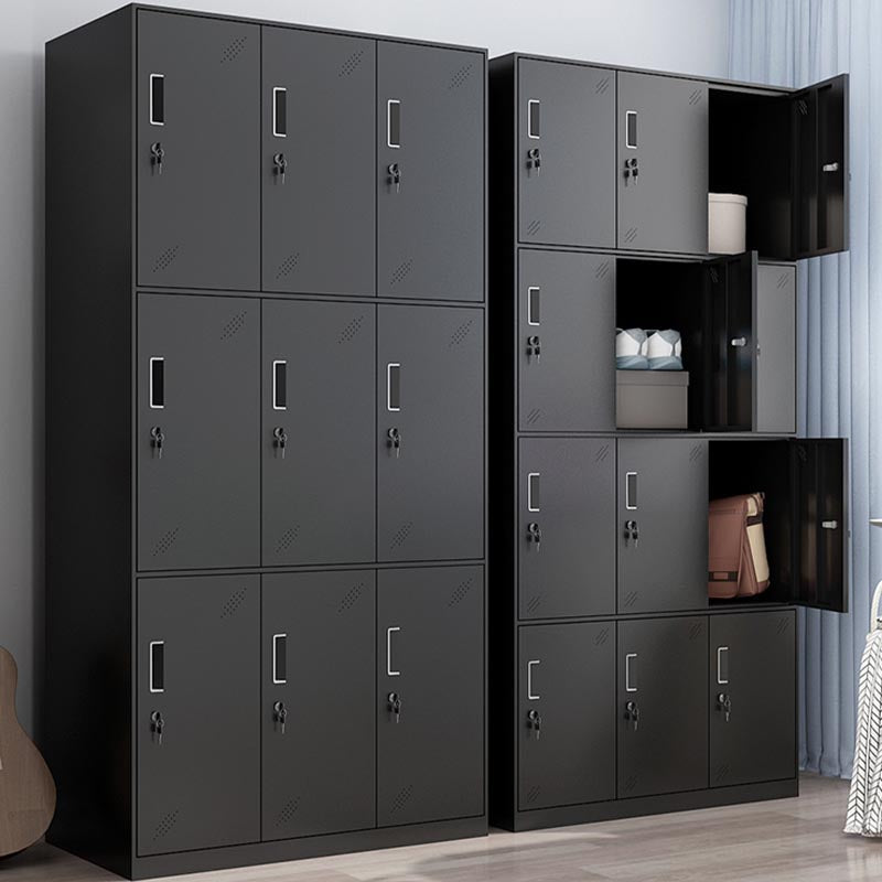 Black Metal Wardrobe Cabinet Contemporary Hinged Wardrobe Armoire