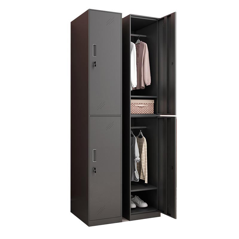 Black Metal Wardrobe Cabinet Contemporary Hinged Wardrobe Armoire