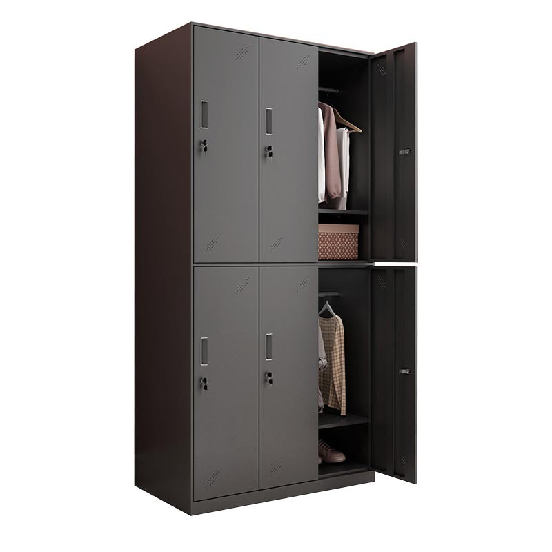 Black Metal Wardrobe Cabinet Contemporary Hinged Wardrobe Armoire
