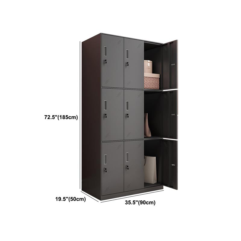 Black Metal Wardrobe Cabinet Contemporary Hinged Wardrobe Armoire