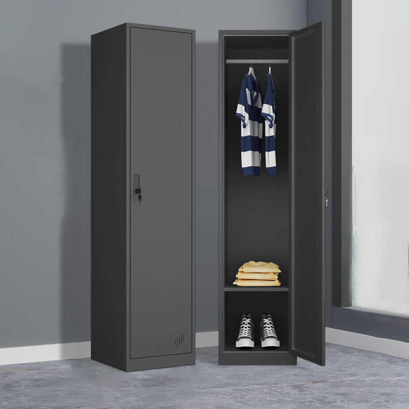 Hinged Wardrobe Armoire Contemporary Metal Storage Cabinet for Home