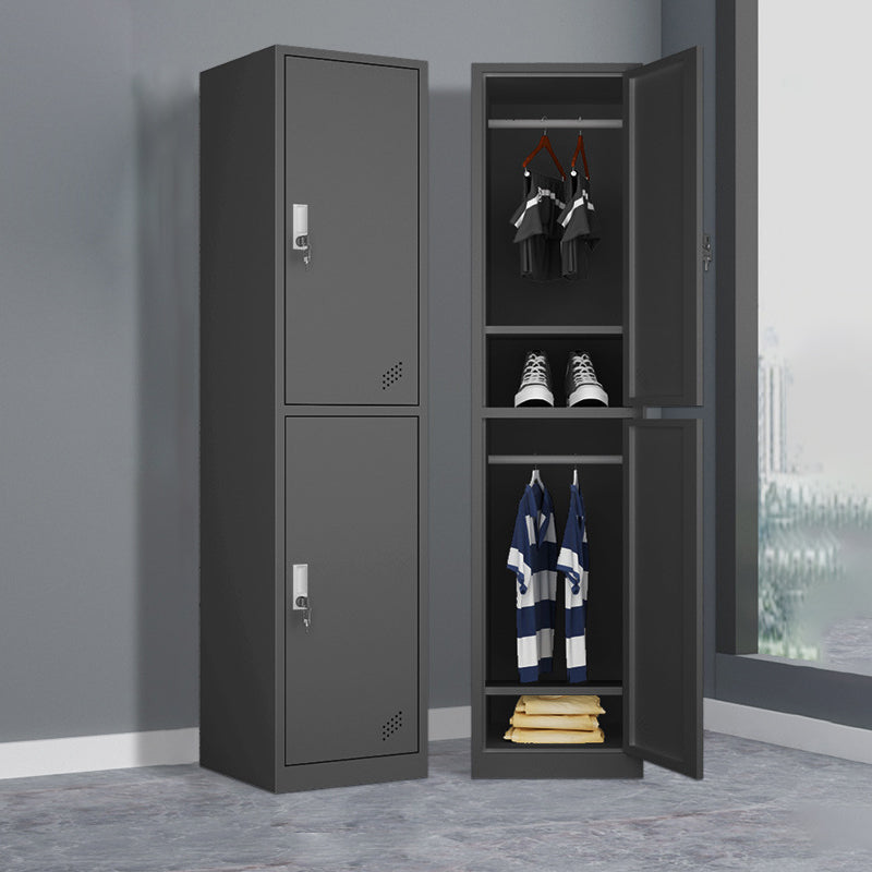 Hinged Wardrobe Armoire Contemporary Metal Storage Cabinet for Home