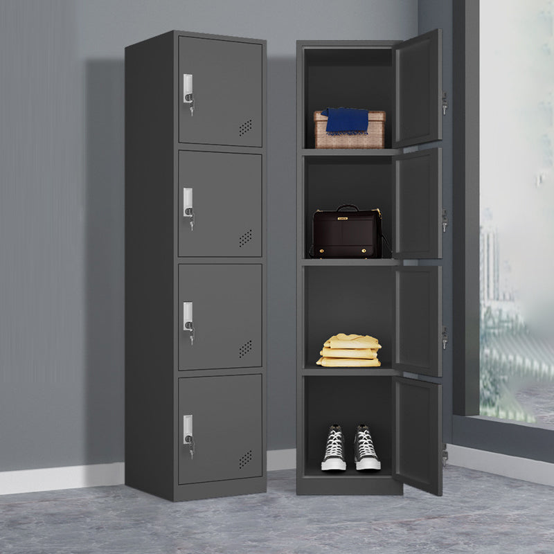 Hinged Wardrobe Armoire Contemporary Metal Storage Cabinet for Home