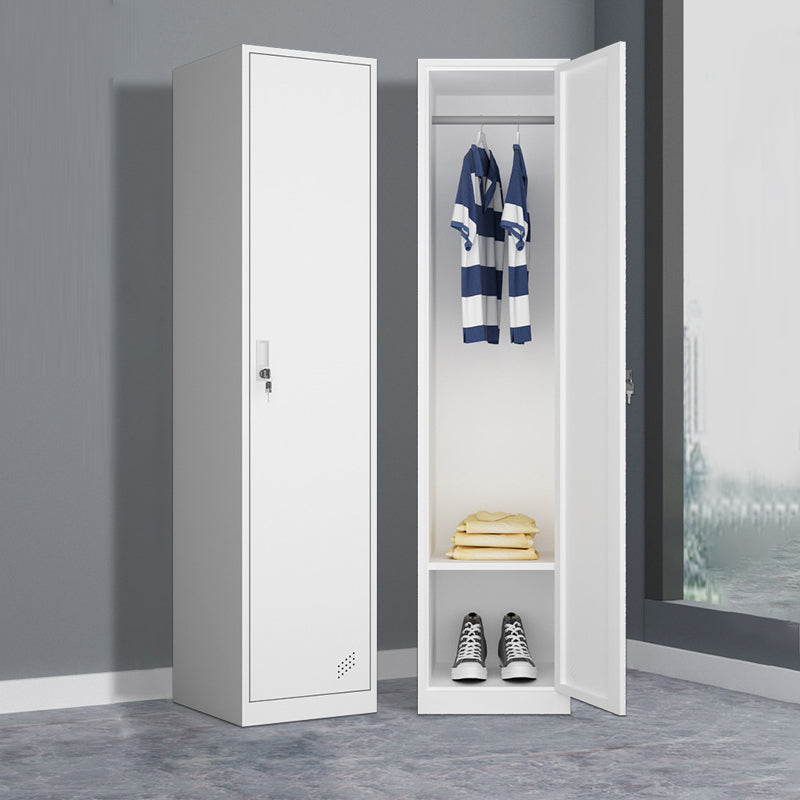 Hinged Wardrobe Armoire Contemporary Metal Storage Cabinet for Home