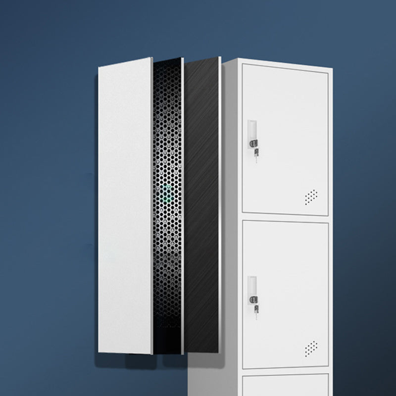 Hinged Wardrobe Armoire Contemporary Metal Storage Cabinet for Home