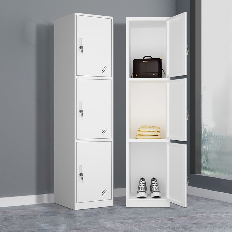 Hinged Wardrobe Armoire Contemporary Metal Storage Cabinet for Home