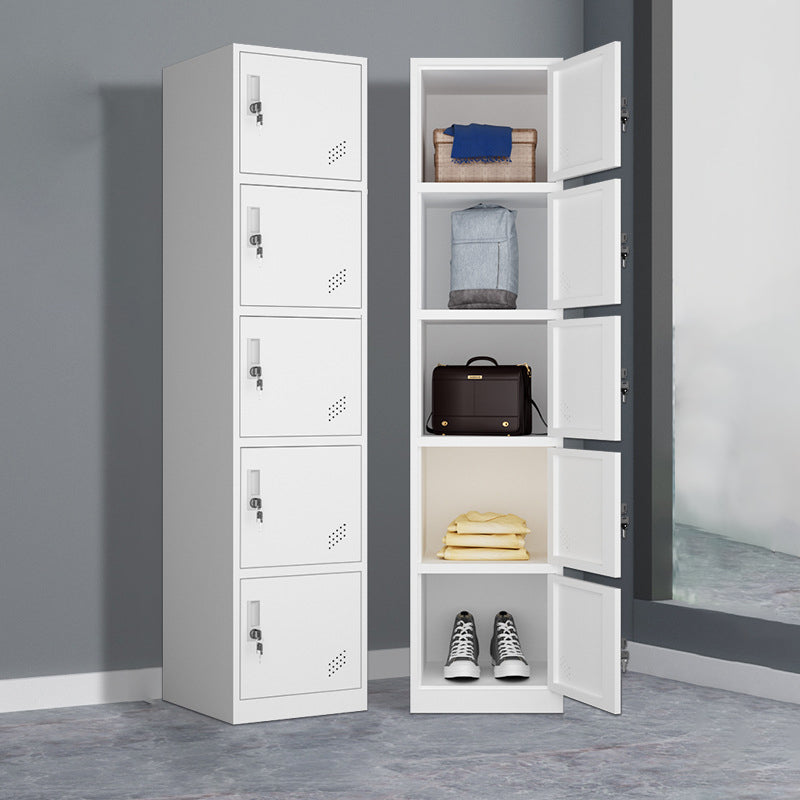 Hinged Wardrobe Armoire Contemporary Metal Storage Cabinet for Home