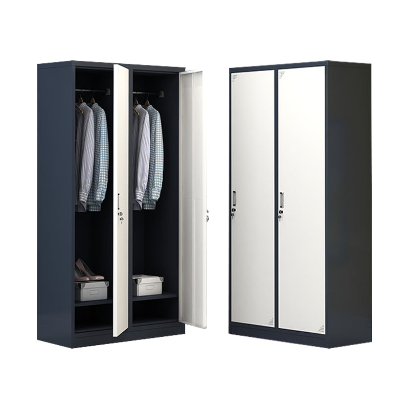 Contemporary Wardrobe Metal Freestanding Wardrobe Closet with Locks