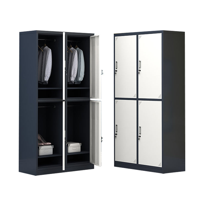 Contemporary Wardrobe Metal Freestanding Wardrobe Closet with Locks