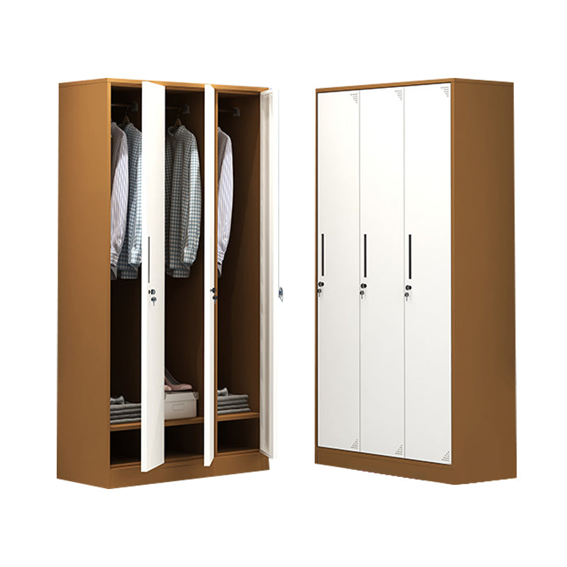 Contemporary Wardrobe Metal Freestanding Wardrobe Closet with Locks