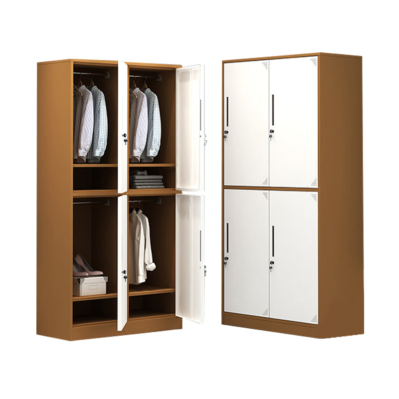 Contemporary Wardrobe Metal Freestanding Wardrobe Closet with Locks