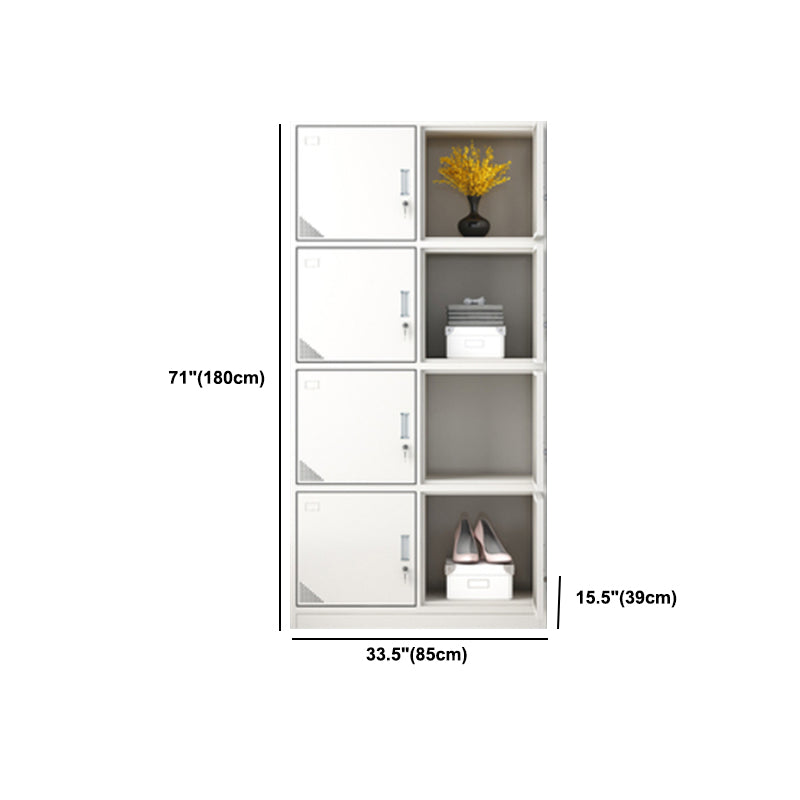 Contemporary Wardrobe Metal Freestanding Wardrobe Closet with Locks