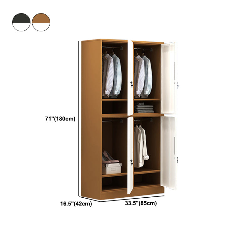 Contemporary Wardrobe Metal Freestanding Wardrobe Closet with Locks