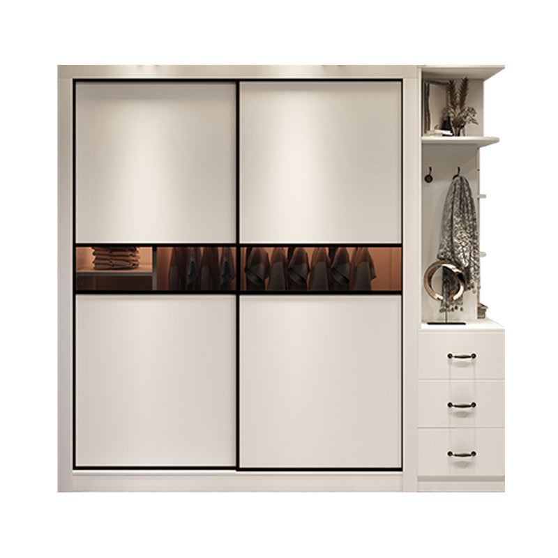 Contemporary Wardrobe Armoire Wooden Wardrobe Cabinet with Shelves