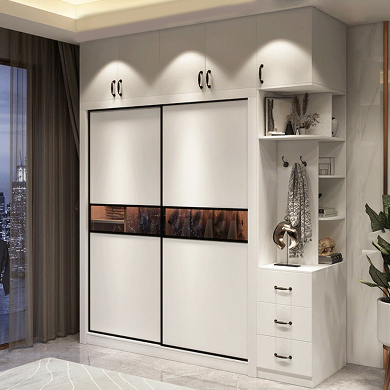 Contemporary Wardrobe Armoire Wooden Wardrobe Cabinet with Shelves