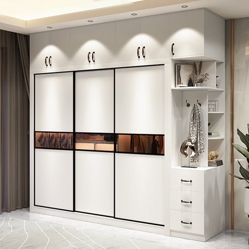 Contemporary Wardrobe Armoire Wooden Wardrobe Cabinet with Shelves