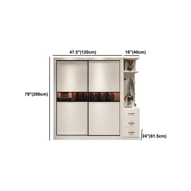 Contemporary Wardrobe Armoire Wooden Wardrobe Cabinet with Shelves