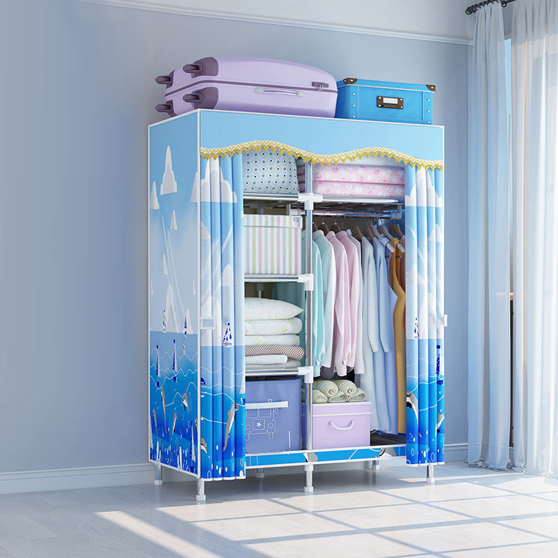 Contemporary Style Wardrobe Metal Wardrobe Closet with 1-Door