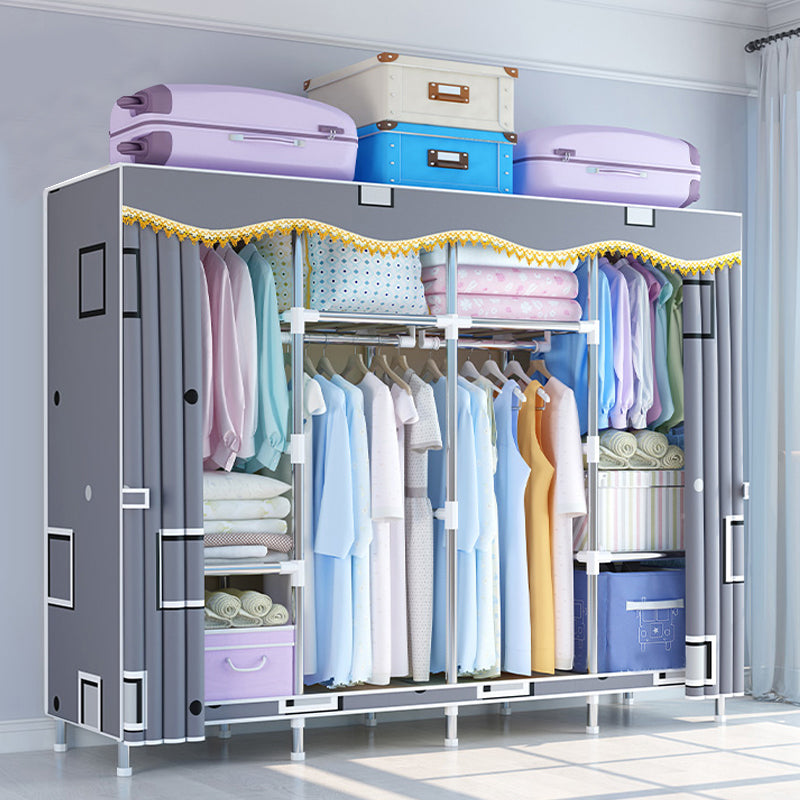 Contemporary Style Wardrobe Metal Wardrobe Closet with 1-Door