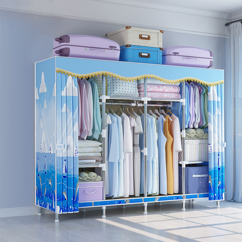 Contemporary Style Wardrobe Metal Wardrobe Closet with 1-Door