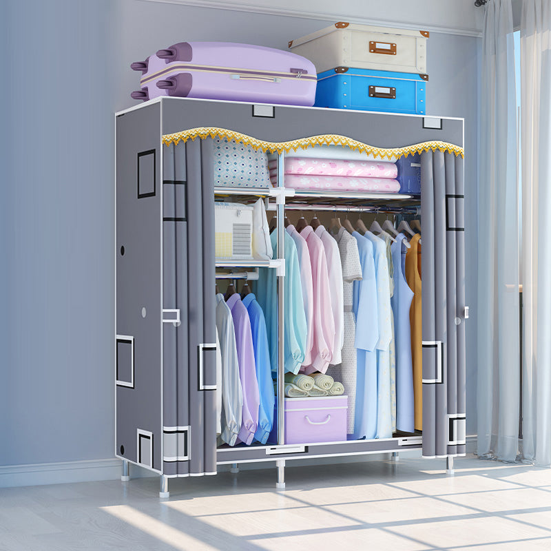 Contemporary Style Wardrobe Metal Wardrobe Closet with 1-Door