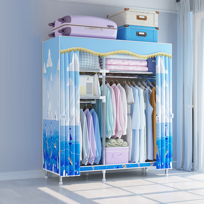 Contemporary Style Wardrobe Metal Wardrobe Closet with 1-Door