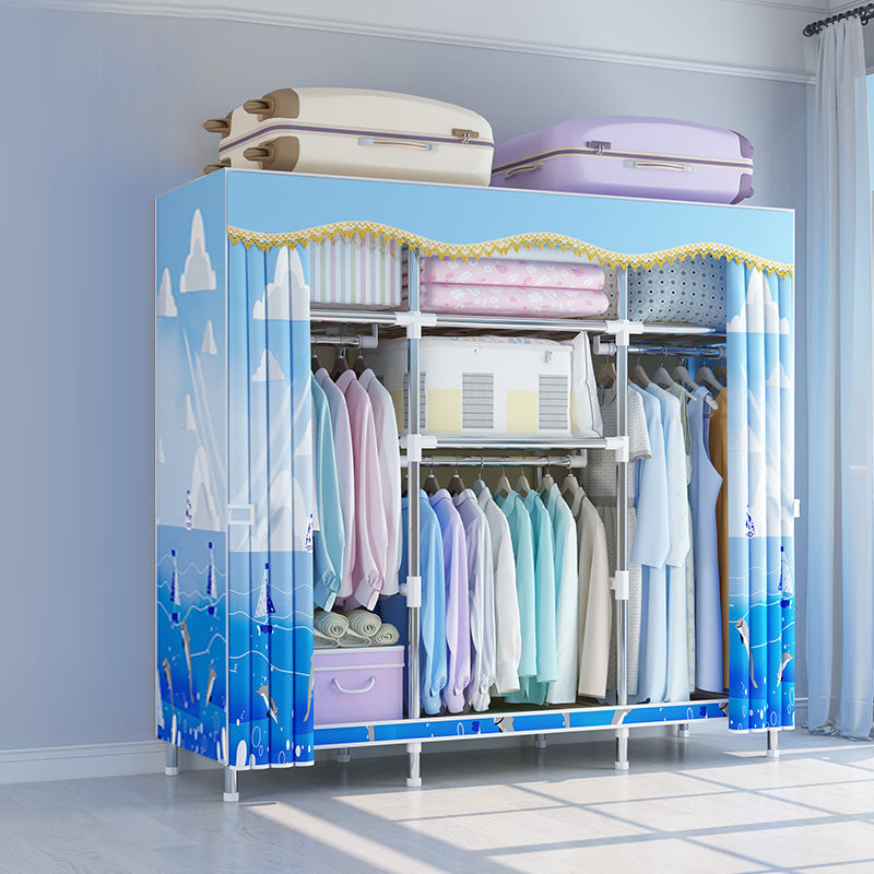 Contemporary Style Wardrobe Metal Wardrobe Closet with 1-Door