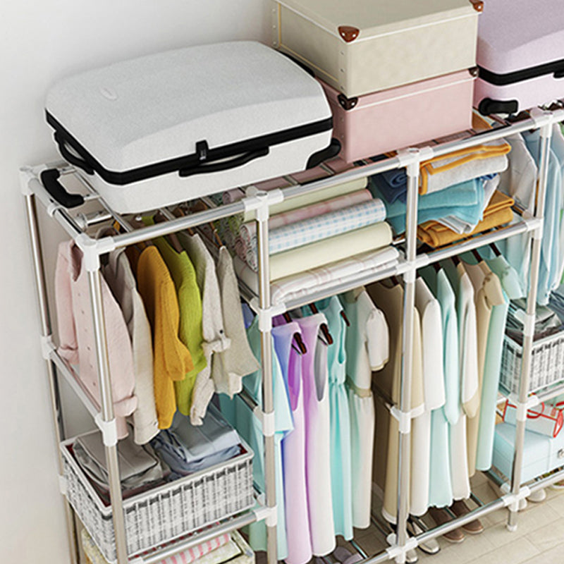 Contemporary Style Wardrobe Metal Wardrobe Closet with 1-Door