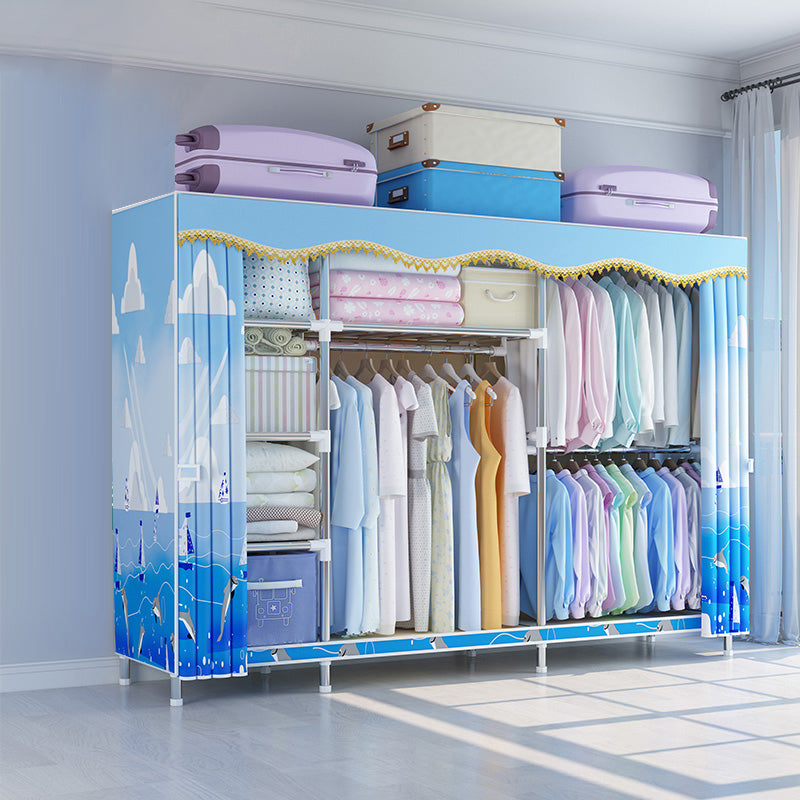 Contemporary Style Wardrobe Metal Wardrobe Closet with 1-Door