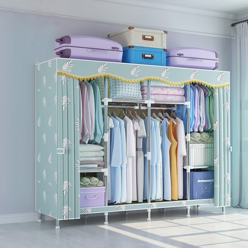 Contemporary Style Wardrobe Metal Wardrobe Closet with 1-Door