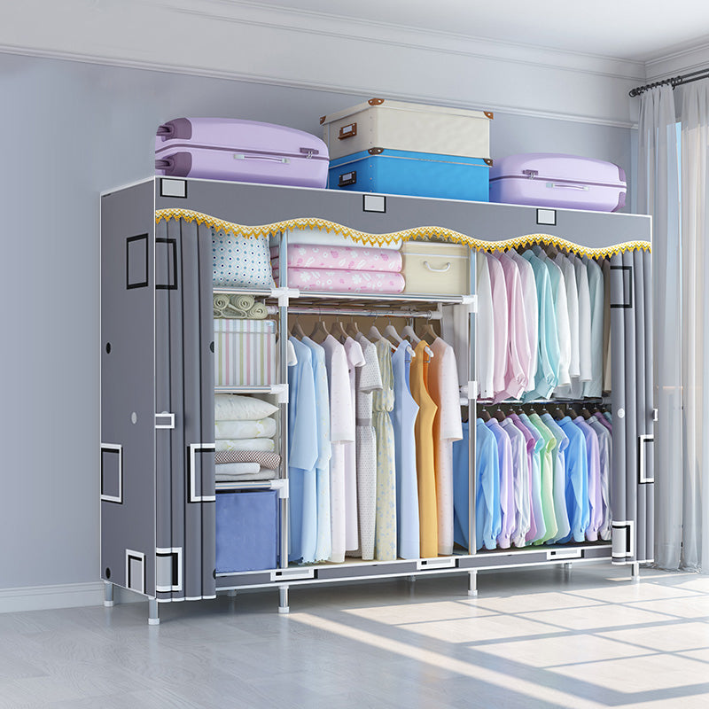 Contemporary Style Wardrobe Metal Wardrobe Closet with 1-Door