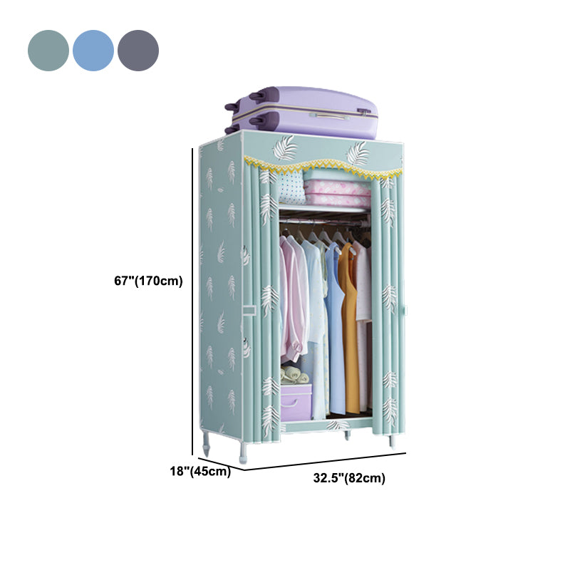 Contemporary Style Wardrobe Metal Wardrobe Closet with 1-Door