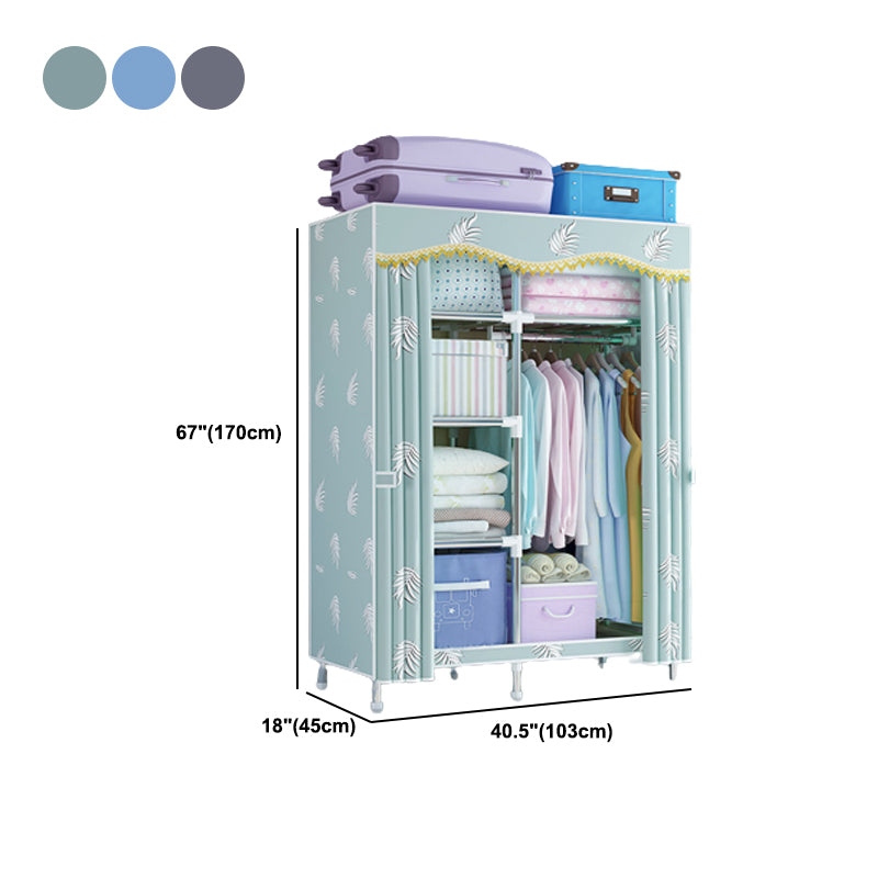 Contemporary Style Wardrobe Metal Wardrobe Closet with 1-Door
