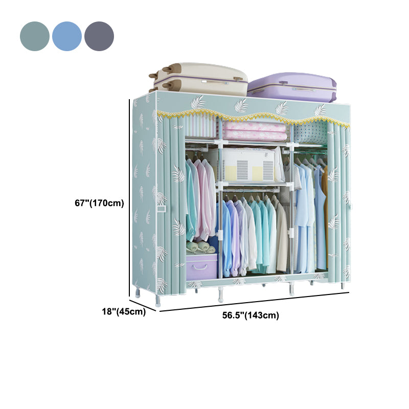 Contemporary Style Wardrobe Metal Wardrobe Closet with 1-Door