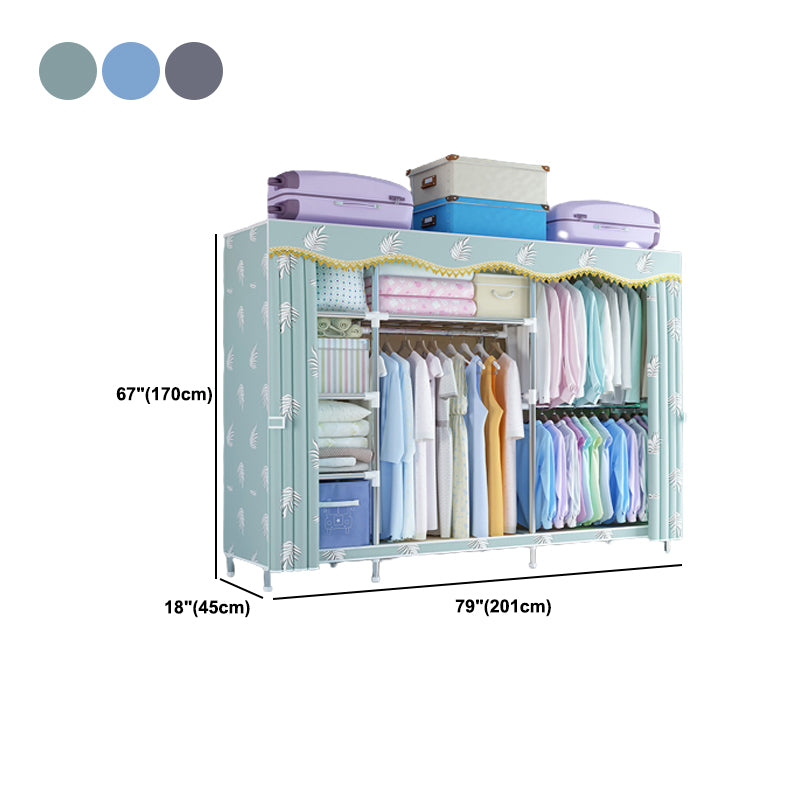 Contemporary Style Wardrobe Metal Wardrobe Closet with 1-Door