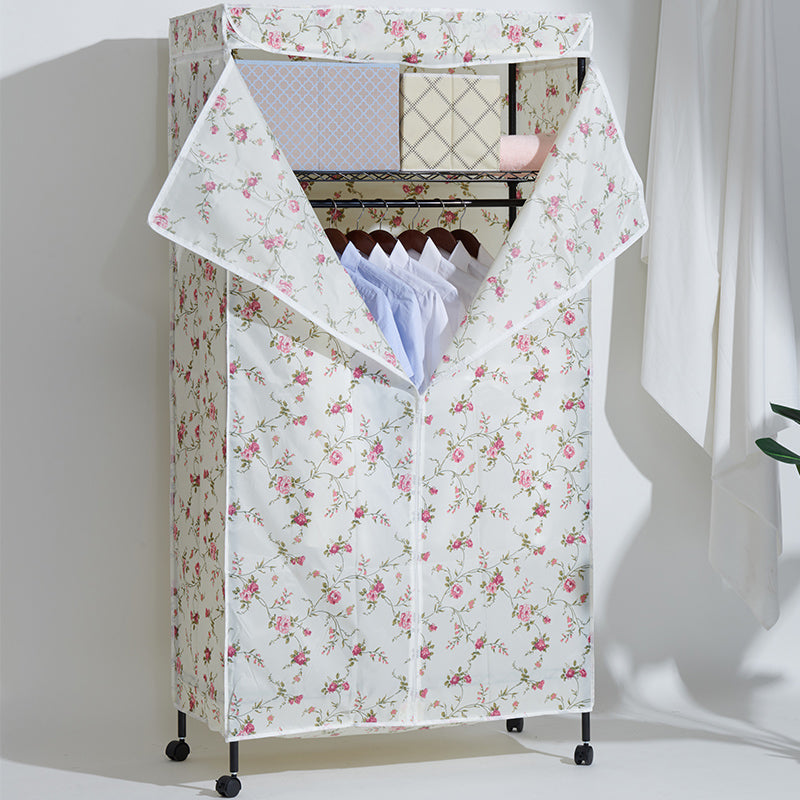 Contemporary Style Wardrobe Metal Adjustable Shelves Wardrobe Closet