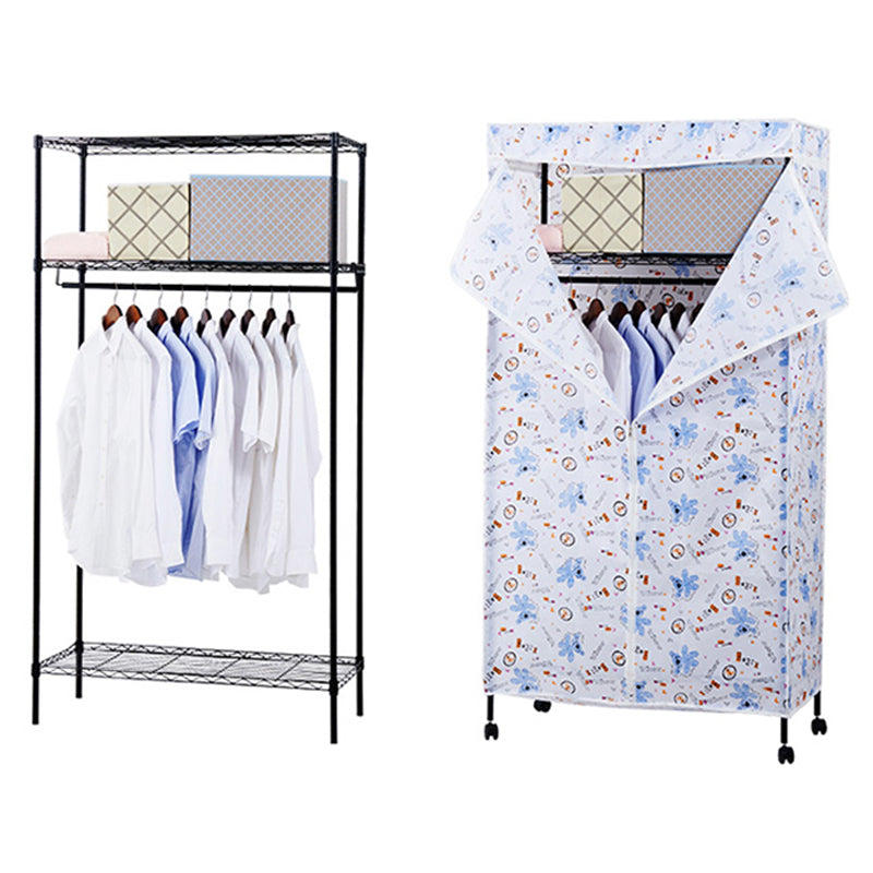 Contemporary Style Wardrobe Metal Adjustable Shelves Wardrobe Closet
