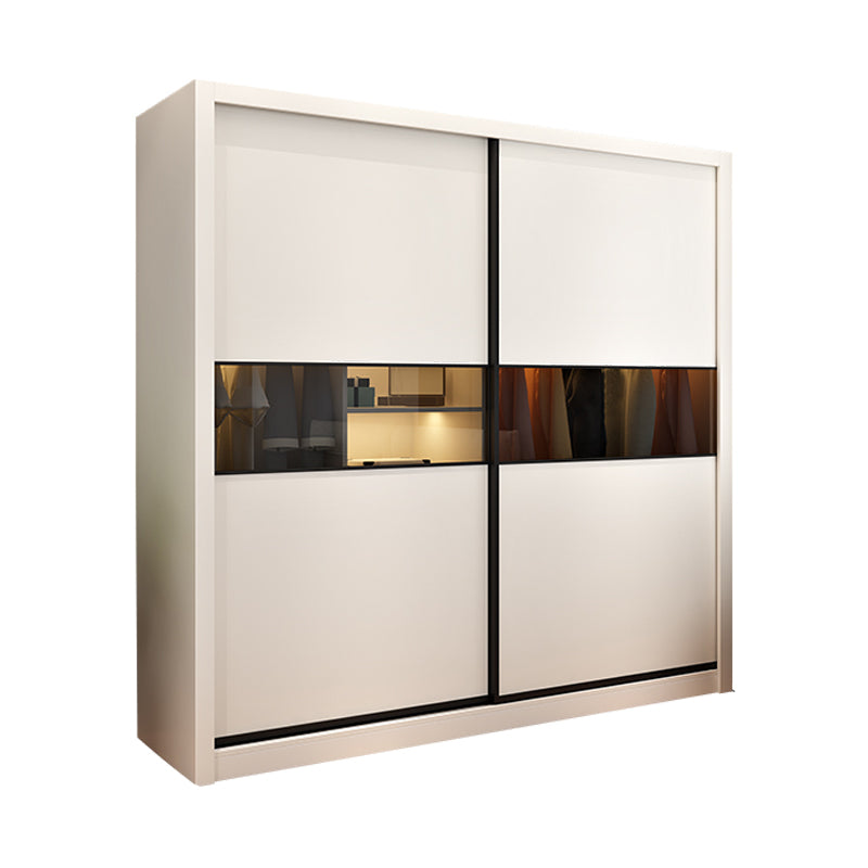 White Engineered Wood Wardrobe Cabinet Contemporary Wardrobe Closet