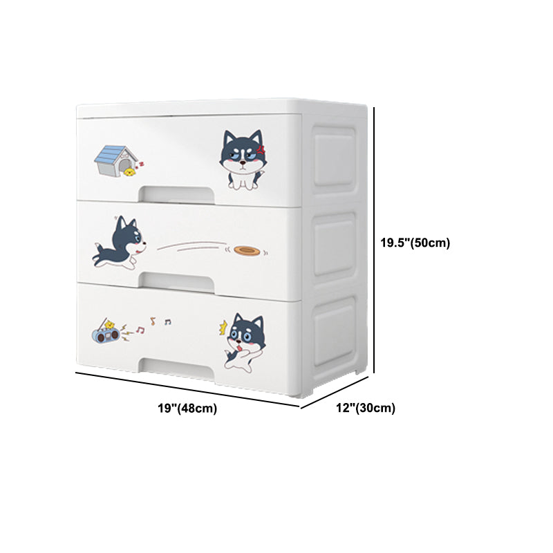 Contemporary Wardrobe White Color Plastic Wardrobe Closet with Drawers