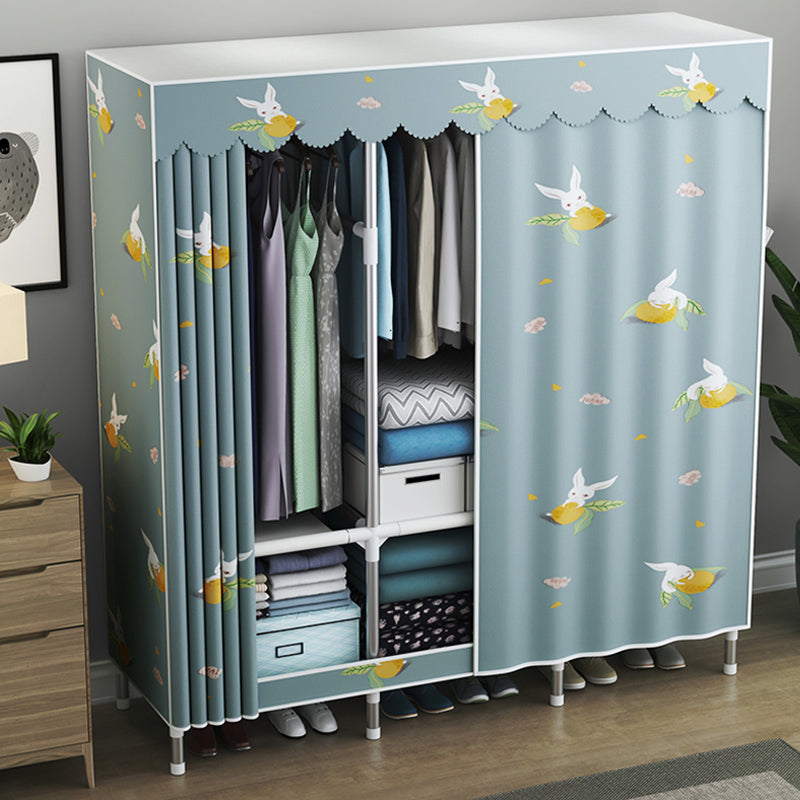Contemporary Style Wardrobe Metal 1-Door Wardrobe Closet for Home
