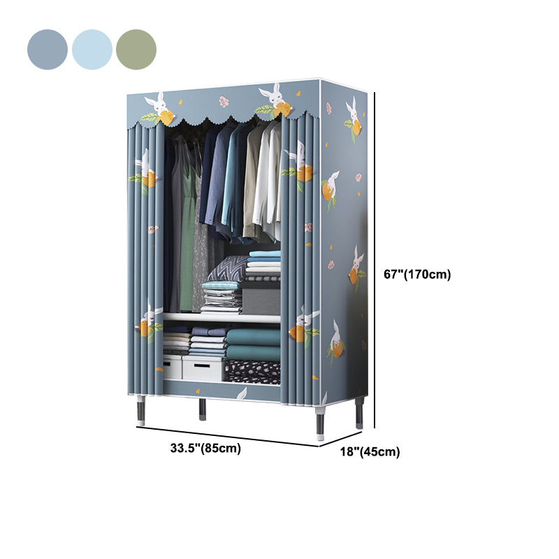 Contemporary Style Wardrobe Metal 1-Door Wardrobe Closet for Home