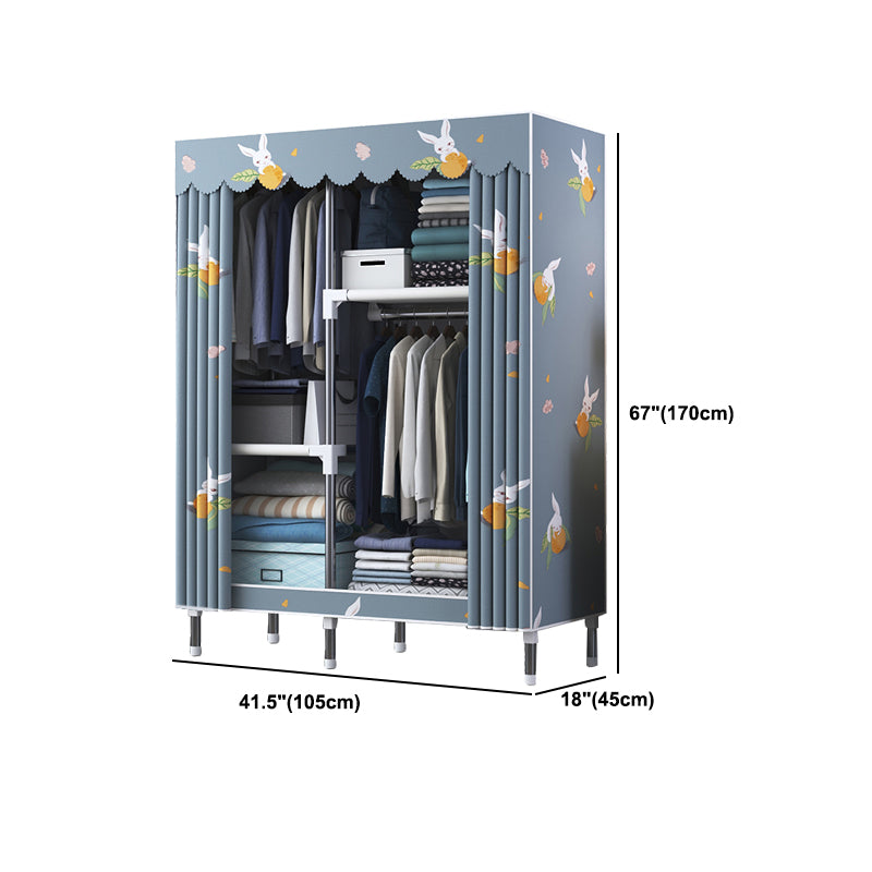 Contemporary Style Wardrobe Metal 1-Door Wardrobe Closet for Home