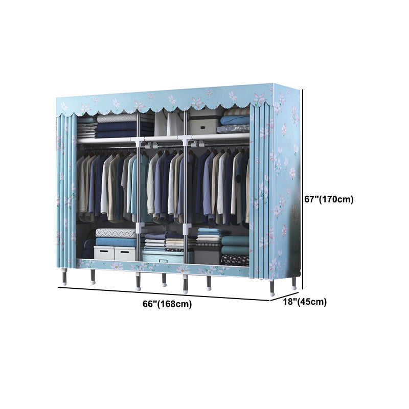 Contemporary Style Wardrobe Metal 1-Door Wardrobe Closet for Home