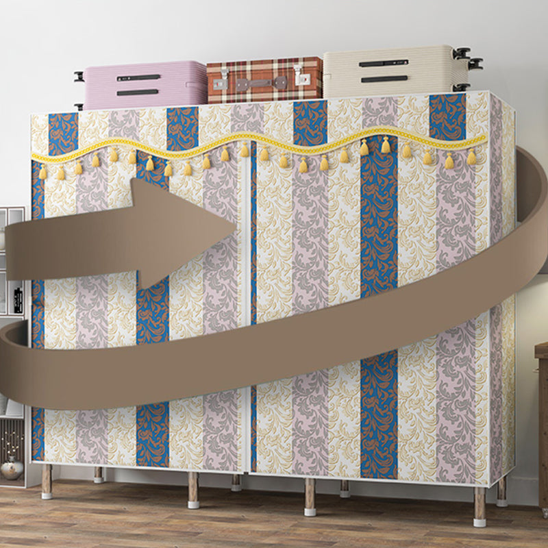 Contemporary Style Wardrobe Metal 1 Door Wardrobe Closet With Shelves