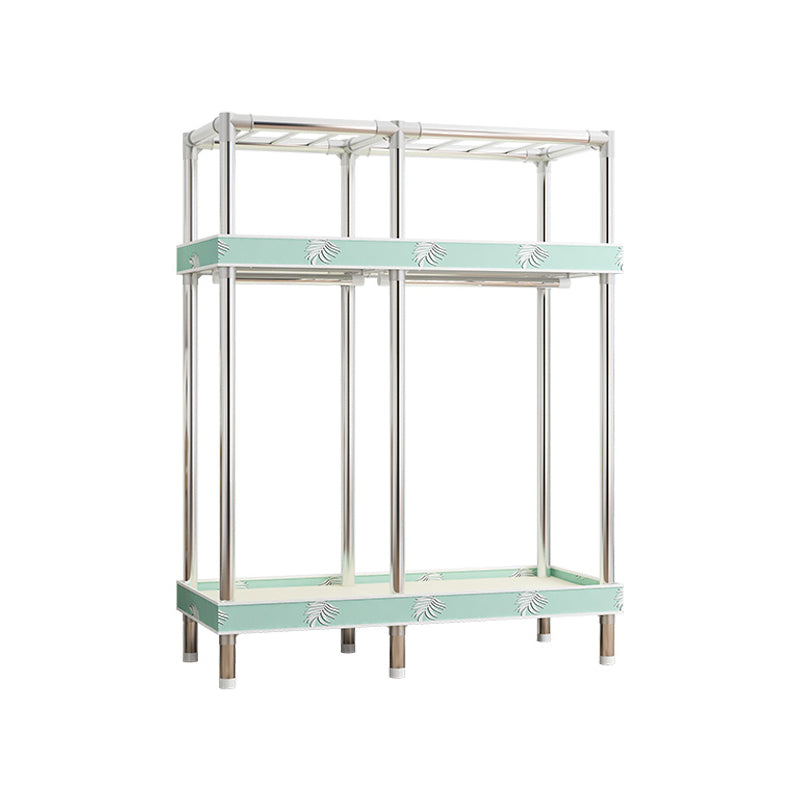 Contemporary Style Wardrobe Metal 1 Door Wardrobe Closet With Shelves