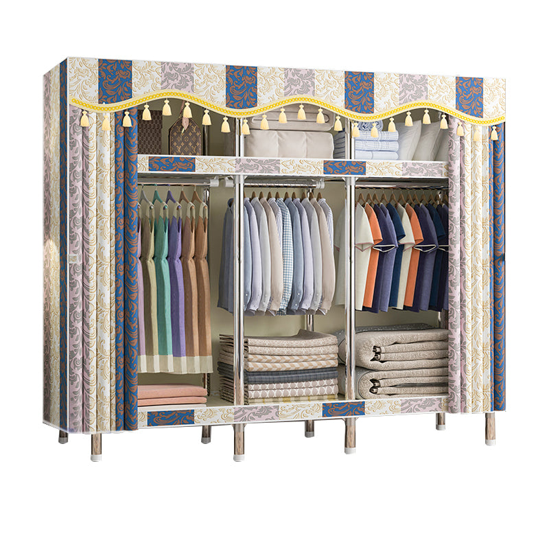 Contemporary Style Wardrobe Metal 1 Door Wardrobe Closet With Shelves