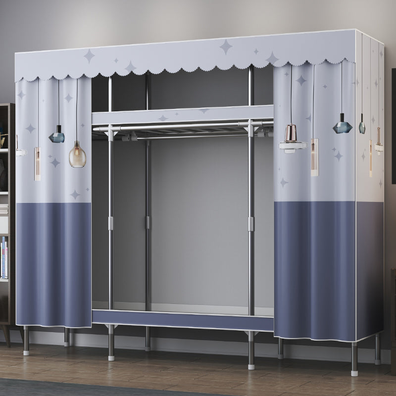 Modern Style Wardrobe Metal Wardrobe Closet with Garment Rod