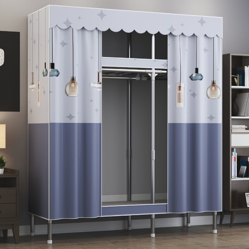 Modern Style Wardrobe Metal Wardrobe Closet with Garment Rod