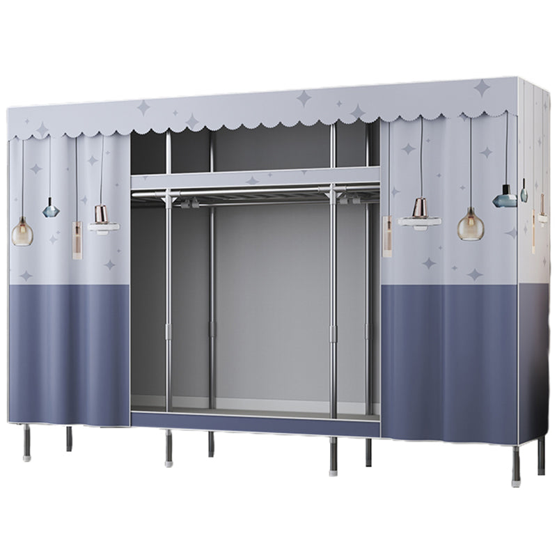 Modern Style Wardrobe Metal Wardrobe Closet with Garment Rod