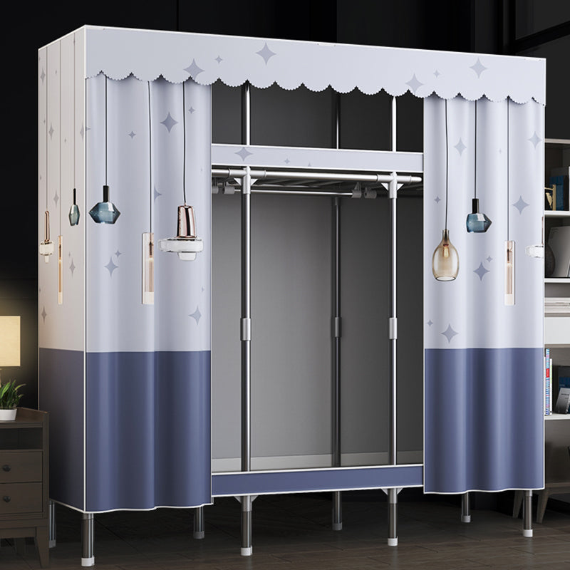 Modern Style Wardrobe Metal Wardrobe Closet with Garment Rod